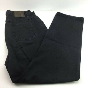 St. Johns Bay Womens Relaxed Fit Straight Leg Black Jeans Pants Cotton Size 14